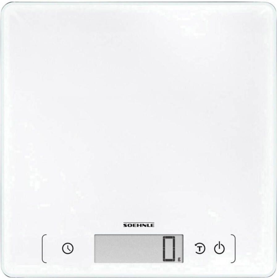 Soehnle keukenweegschaal Page Comfort 400 digitaal extra groot weegvlak 1 gram nauwkeurig tot 10 kg wit