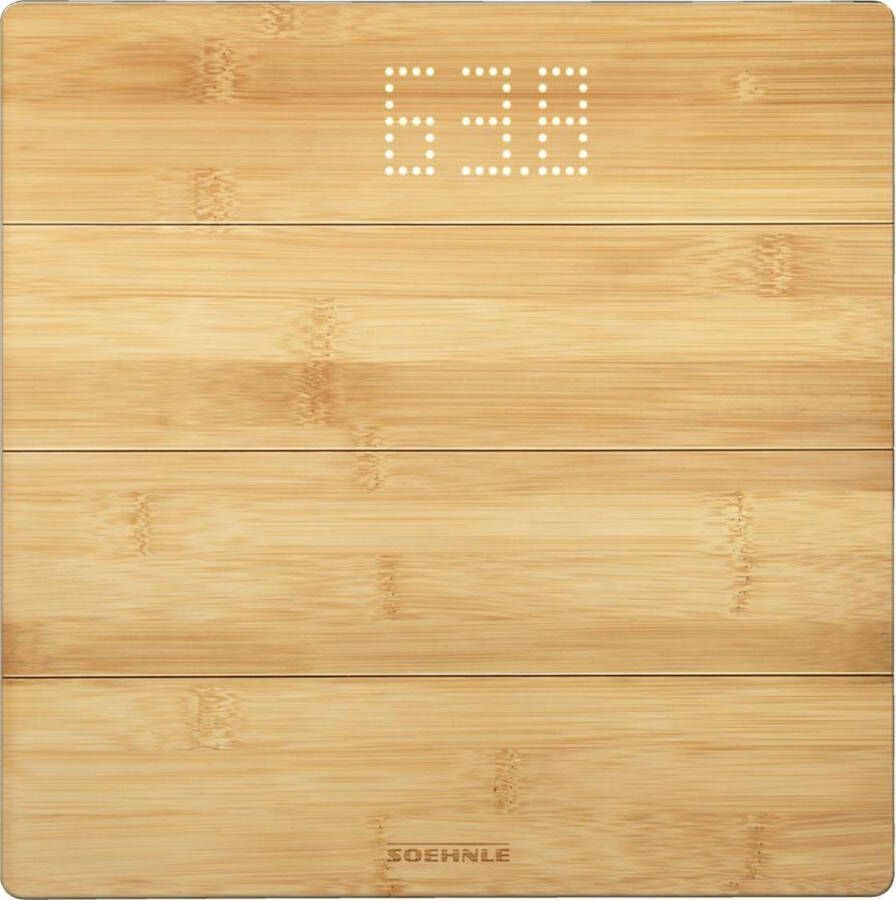 Soehnle personenweegschaal digitaal Style Sense Bamboo Magic tot 180 kg incl. batterijen