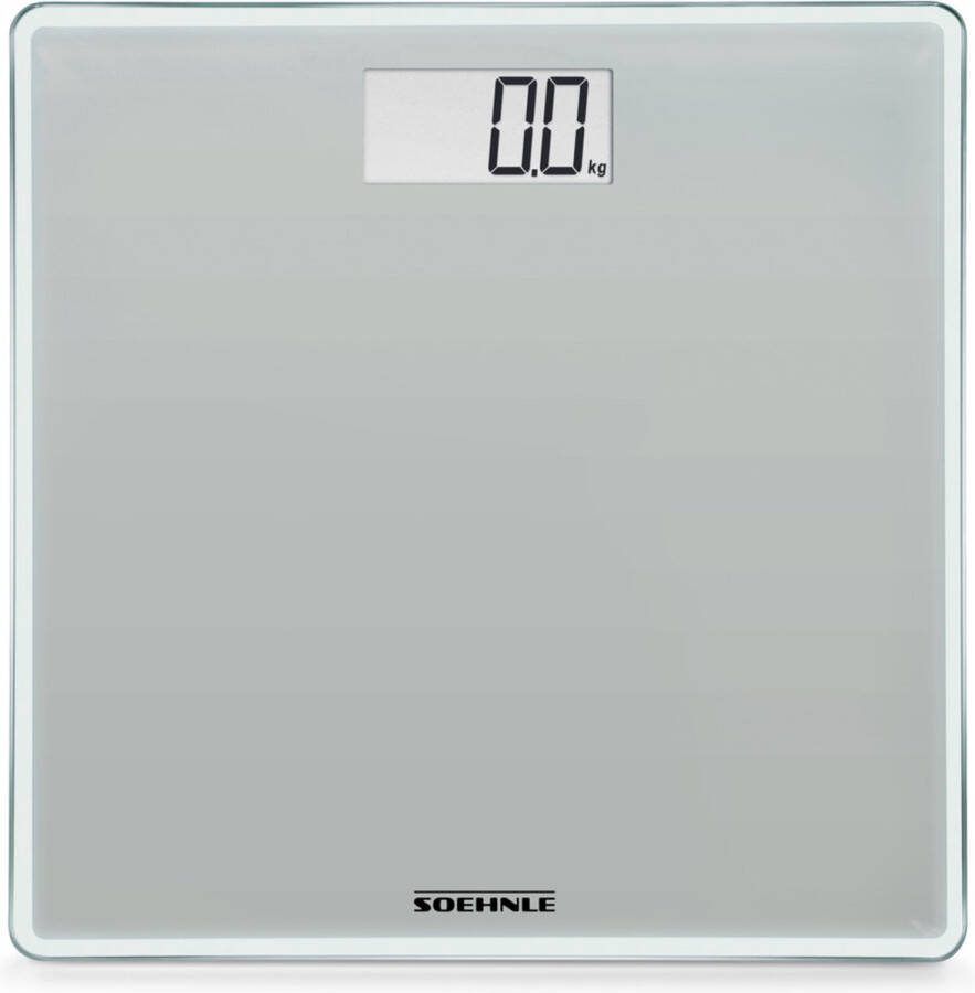Soehnle personenweegschaal digitaal Style Sense Compact 200 stone grey grijs tot 180 kg incl. batterijen