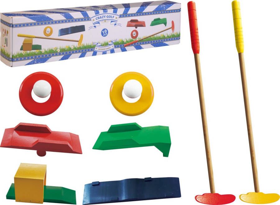 Free and Easy Houten speelgoed minigolfset 10-delig