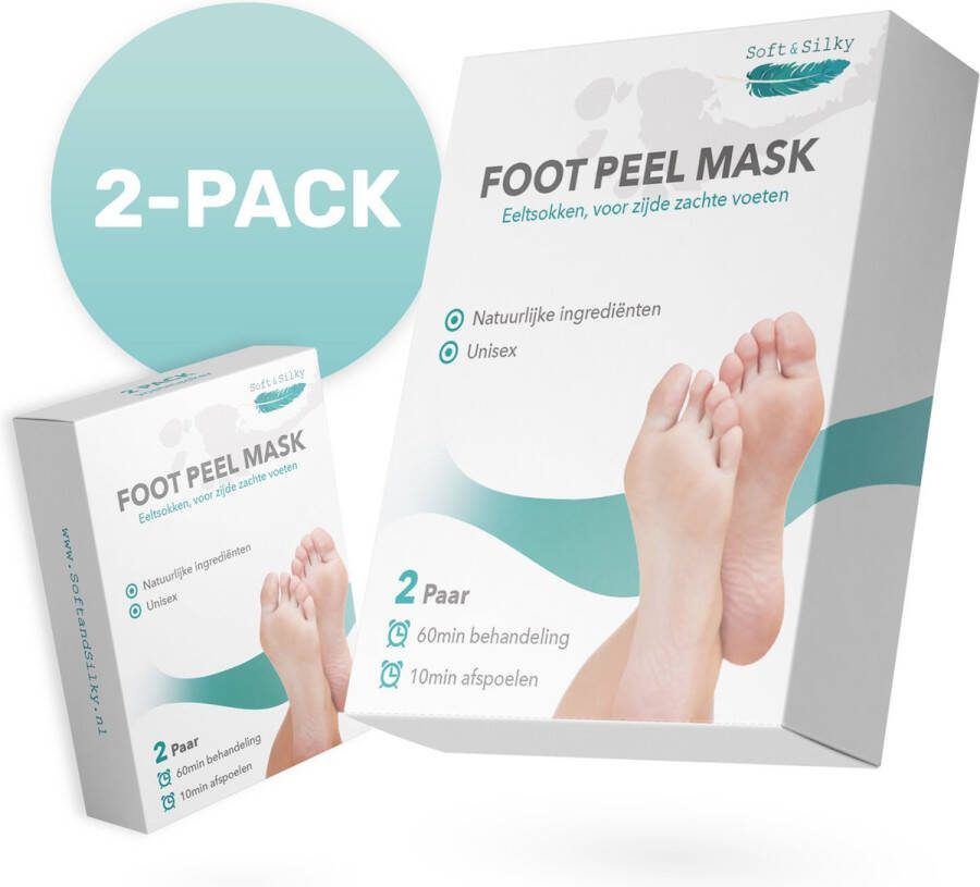 Soft & Silky Eeltsokken 2 pack Foot peel mask Eeltverwijderaar voor voeten Voet Masker Eelt Vijl Rasp creme vervanger Peeling