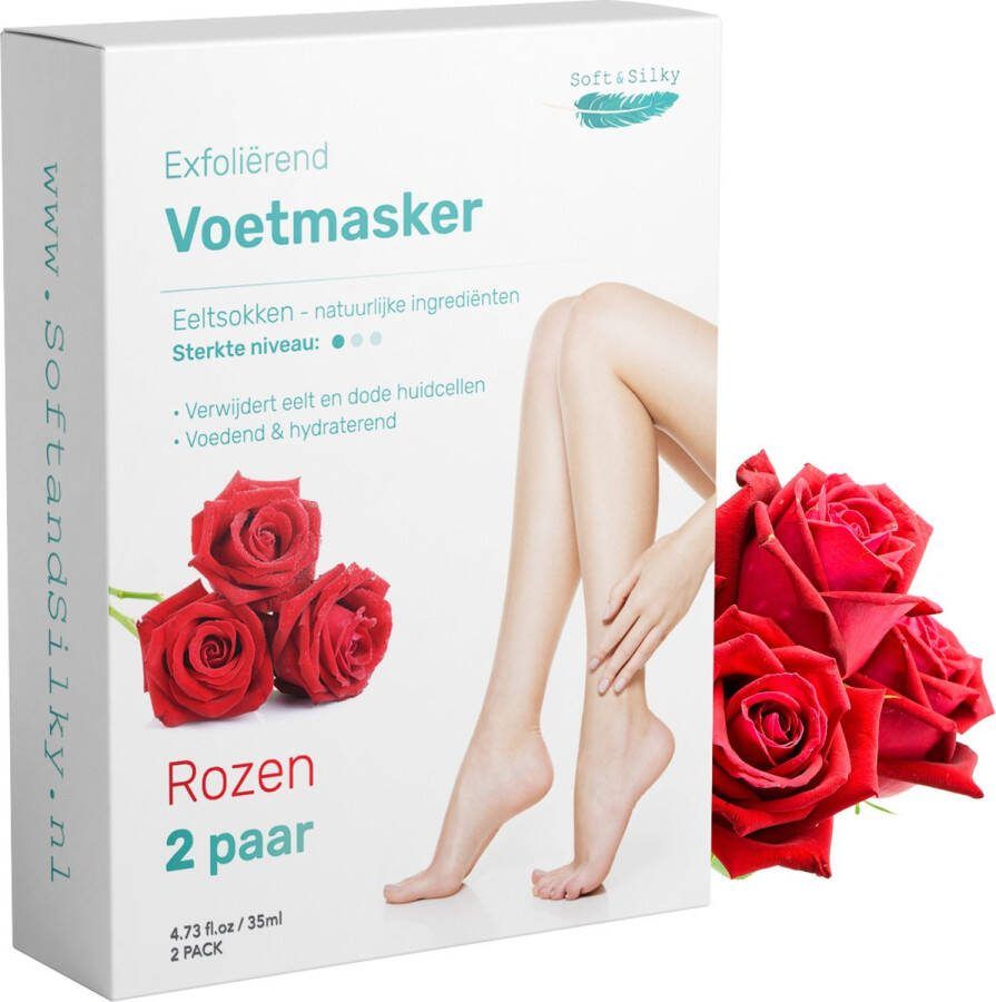Soft & Silky Eeltsokken 2 pack Foot peel mask Eeltverwijderaar voor voeten Voet Masker Eelt Vijl Rasp creme vervanger Peeling Rozen