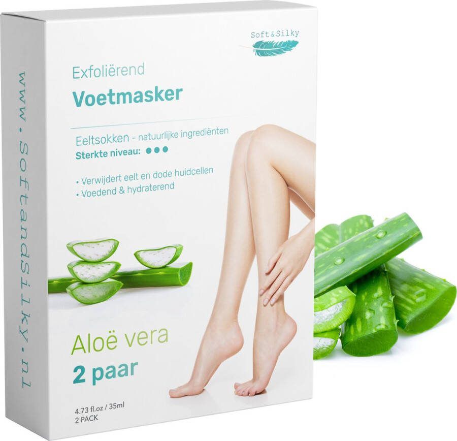 Soft & Silky Eeltsokken 2 pack Foot peel mask Eeltverwijderaar voor voeten Voet Masker Eelt Vijl Rasp creme vervanger Peeling Aloe vera