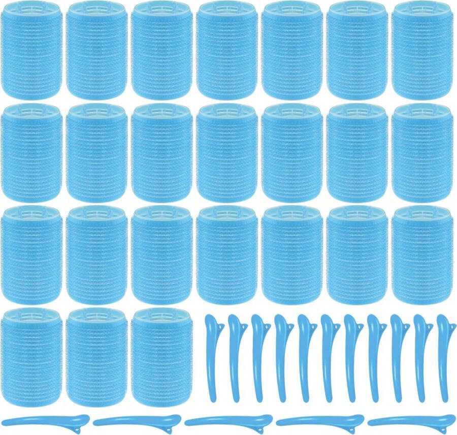 Soft & Silky Krulspelden 24 stuks Incl. 16 haarclips Groot Haarrollers Krullen zonder hitte Kleefrollers Haar Rollers Krullers Zelfklevend Heatless Curls