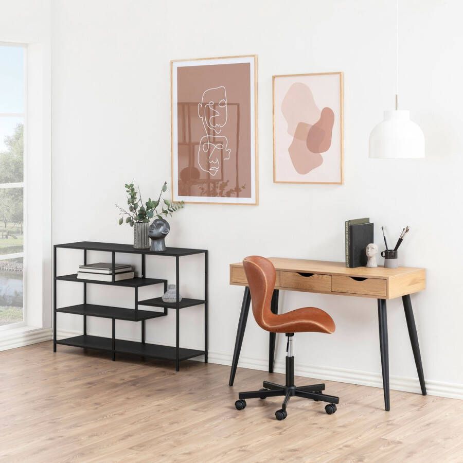 Sohome Bureau Sidetable 'Camelia' 110 x 50cm kleur zwart eiken