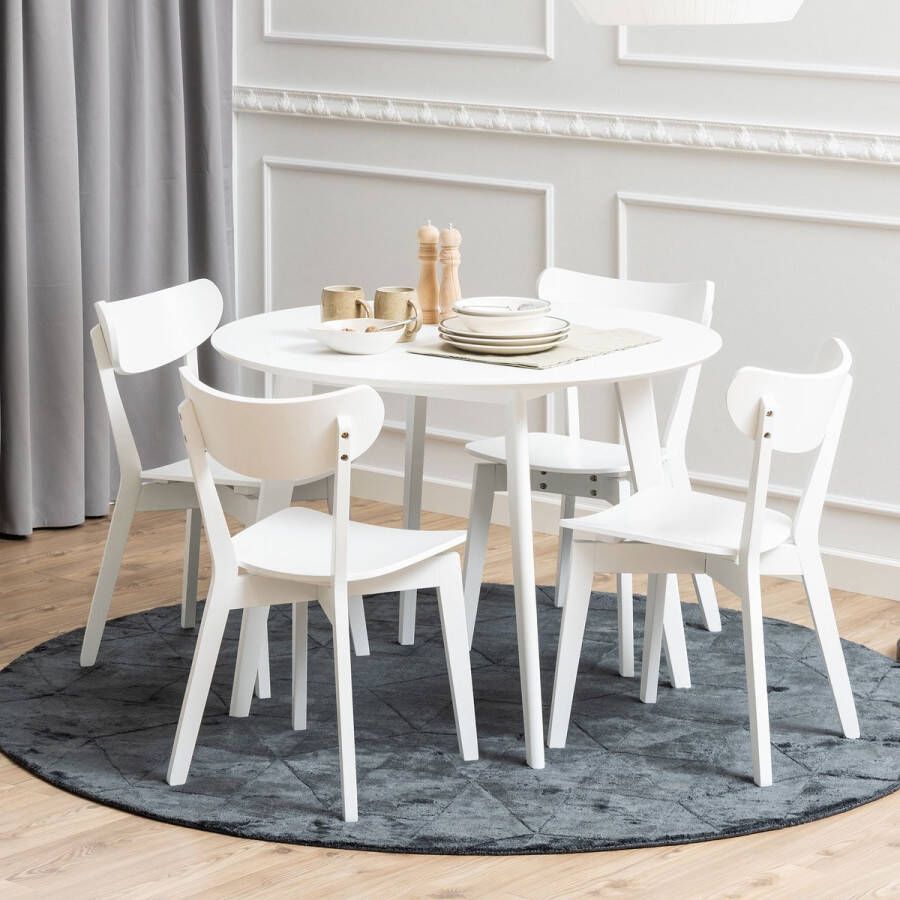 Sohome Ronde Eettafel 'Kennita' 105cm kleur Wit