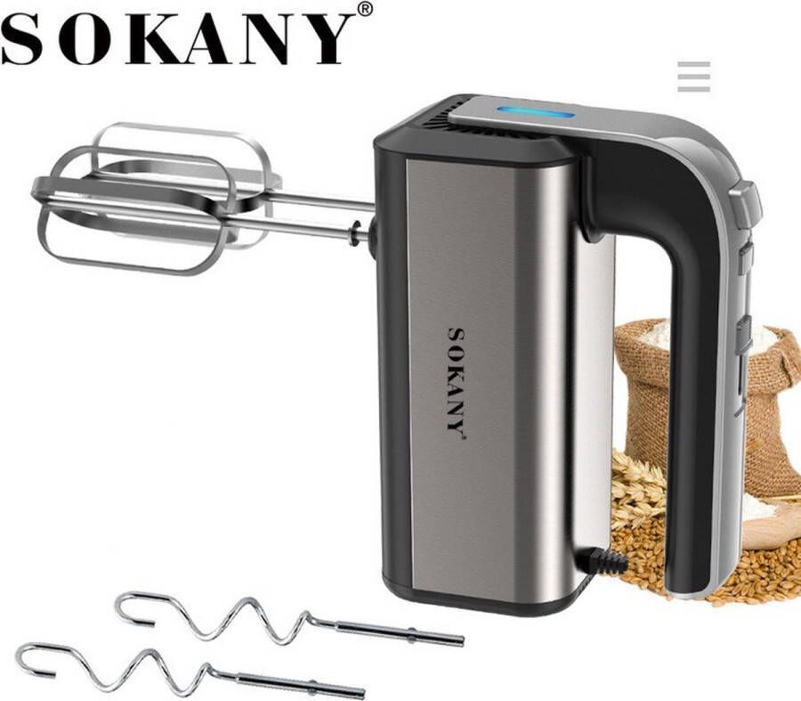 Sokany Handmixer met 5 standen Extra Krachtig 500W Compacte mixer Keukenmachine Hand klopper voor de Keuken