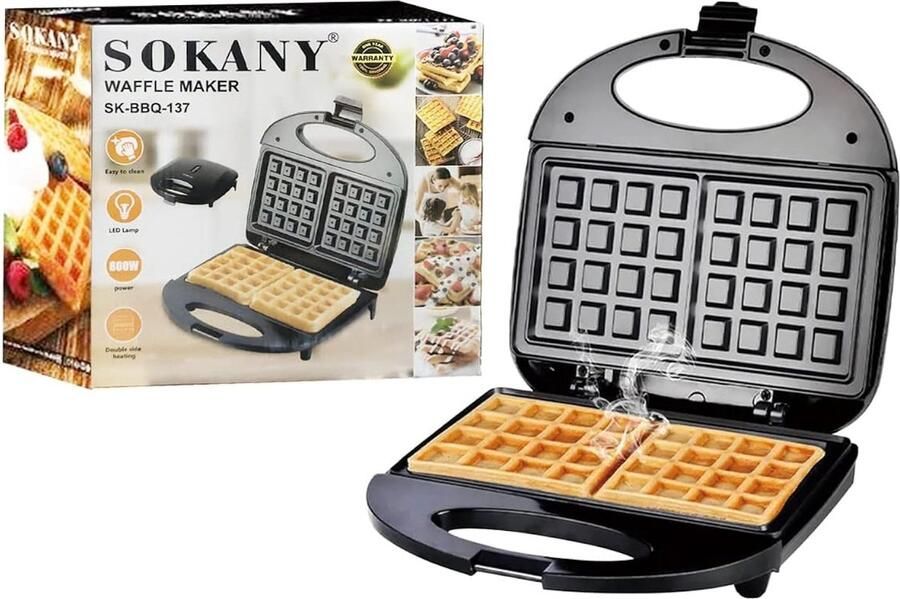 Sokany wafelijzer mini-wafel cool touch-handvat compact