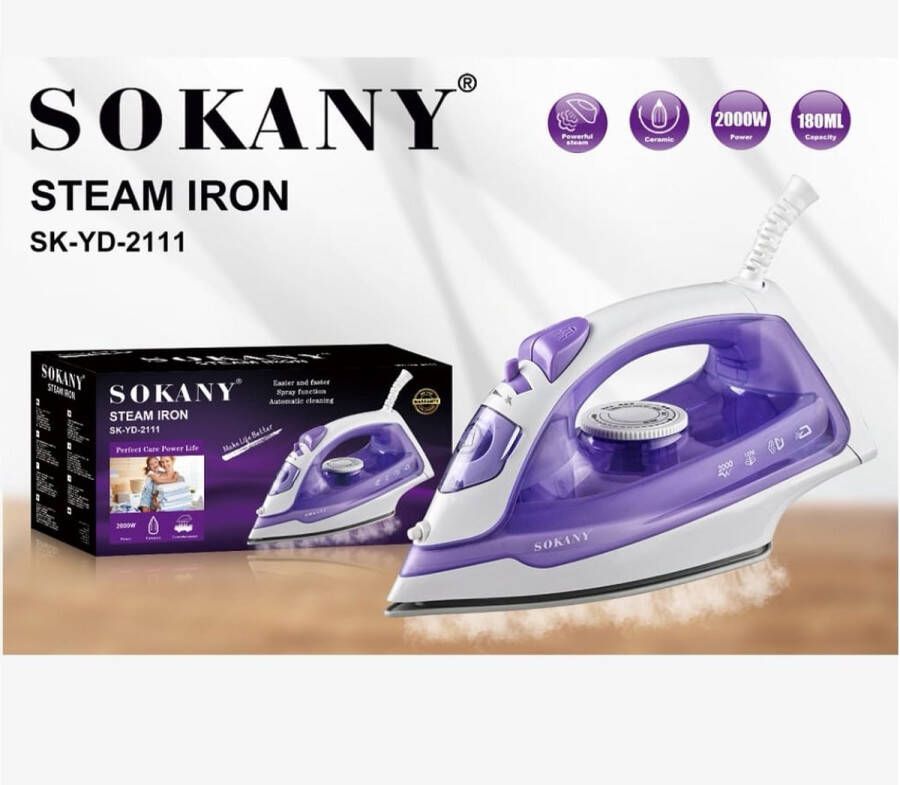 Sokany Strijkijzer met stoomgenerator Strijkijzers stoom Strijkijzers Reis strijkijzer vakantie