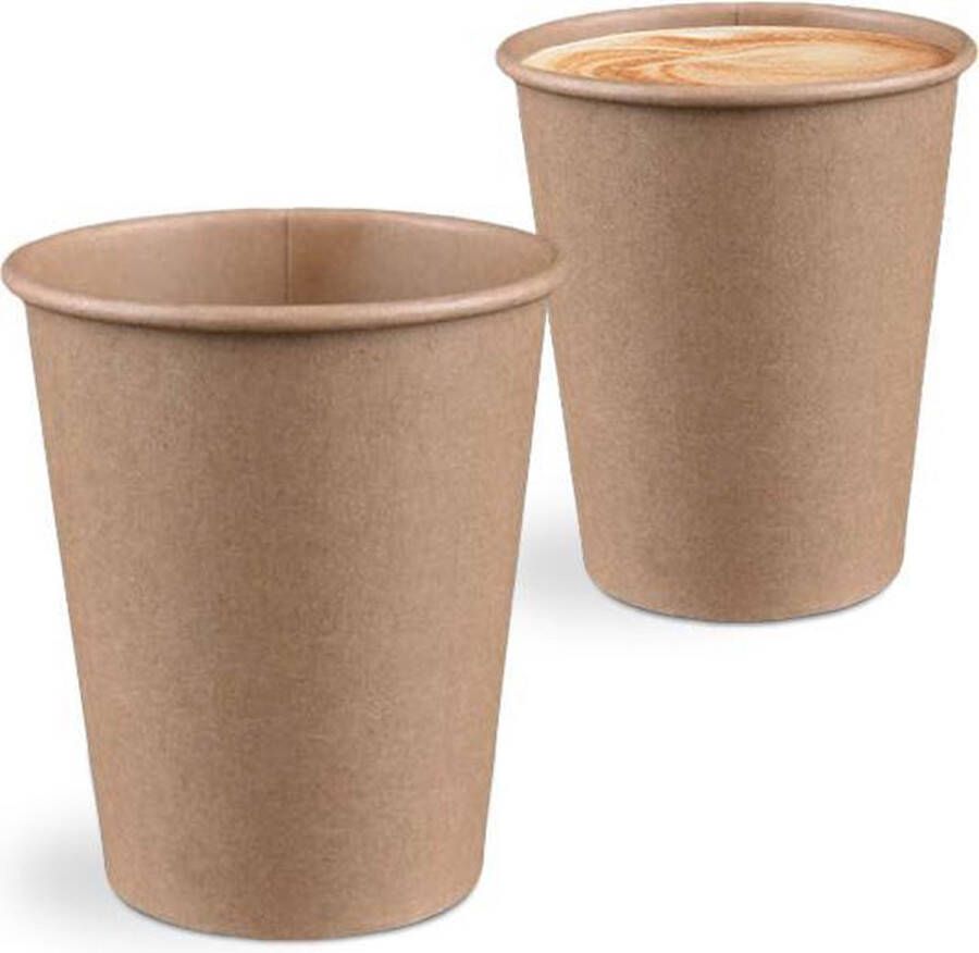 Sokken Fabriek Kartonnen koffiebekers 240 ml voor cappuccino zonder deksel 100 stuks Bruin