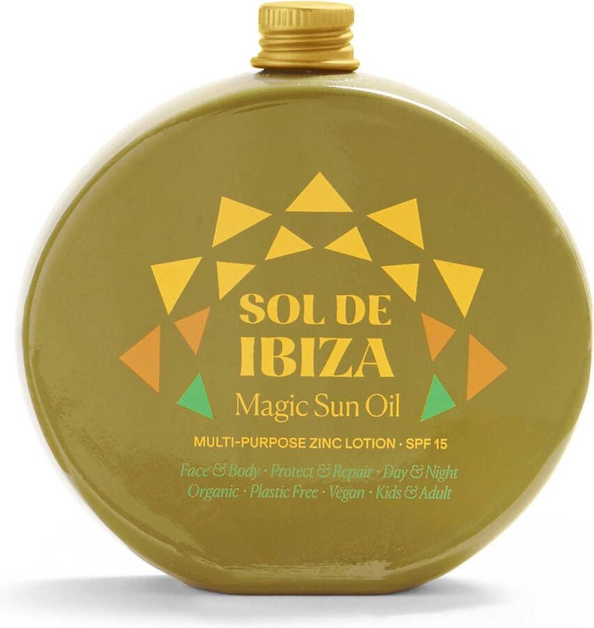 Sol de Ibiza Beschermende en Herstellende zonneolie SPF15 30ml Gezicht & Lichaam Voor gevoelige huid Waterbestendig Diervriendelijk getest