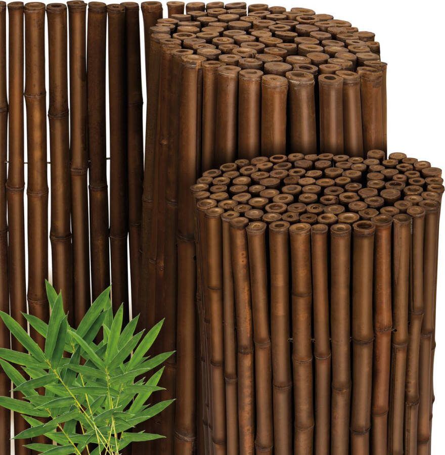Sol Royal B23 – Premium Bamboe Tuinscherm 160x250cm Donkerbruin – Geharde Bamboestokken Ø 2-3cm – Weerbestendige Balkonscherm