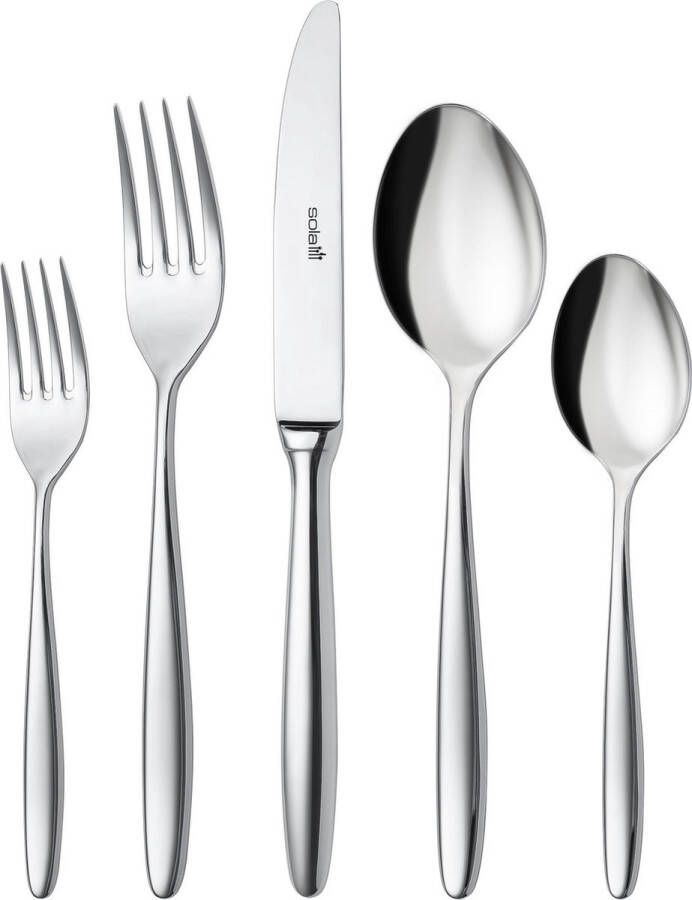 Sola Bestek Set Tulip 100 Delig Bestekset 12 Persoons Modern Vaatwasserbestendig Zilverwit Premium Edelstaal 18 10 RVS Zilver