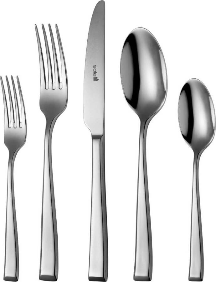 Sola Bestek Set Durban 70 Delig Bestekset 8 Persoons Modern Vaatwasserbestendig Zilverwit Premium Edelstaal 18 10 RVS Zilver