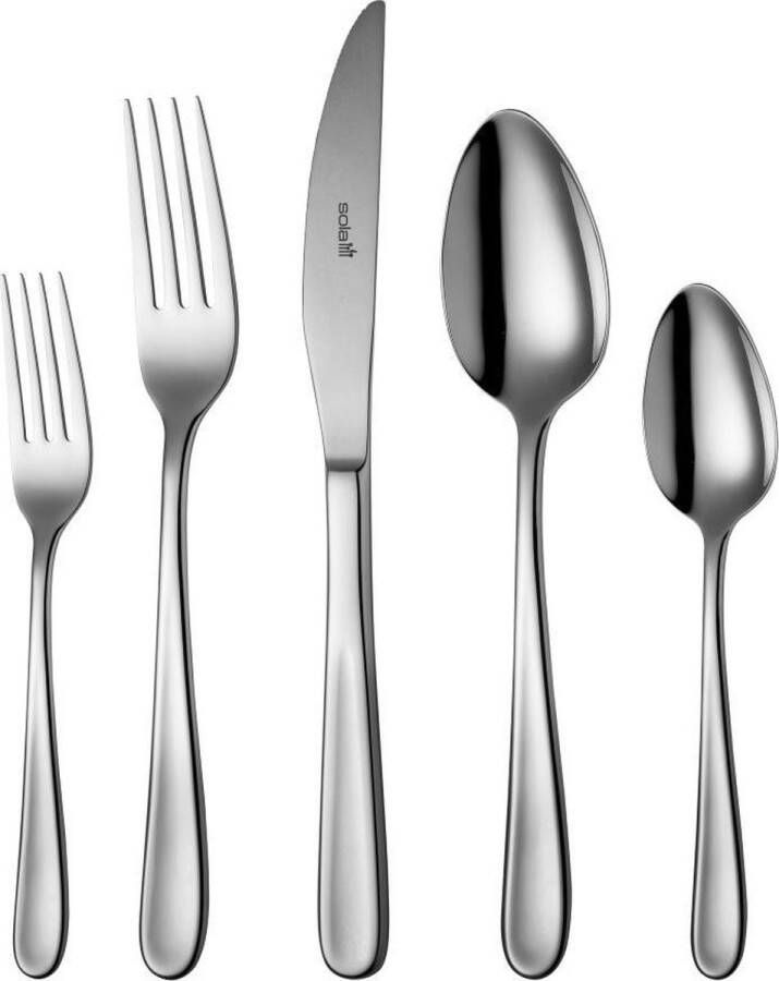 Sola Bestek Set Florence 50 Delig Bestekset 6 Persoons Modern Vaatwasserbestendig Zilverwit Premium Edelstaal 18 10 RVS Zilver