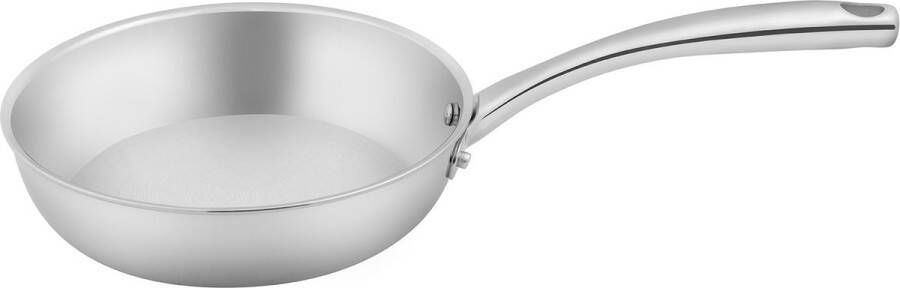 Sola Green Cooking Koekenpannen Ø 20 cm RVS Koekenpannen Inductie Geschikt voor Elke Warmtebron Zilver Dubbelwandige bodem