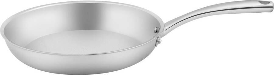 Sola Green Cooking Koekenpannen Ø 28 cm RVS Koekenpannen Inductie Geschikt voor Elke Warmtebron Zilver Dubbelwandige bodem