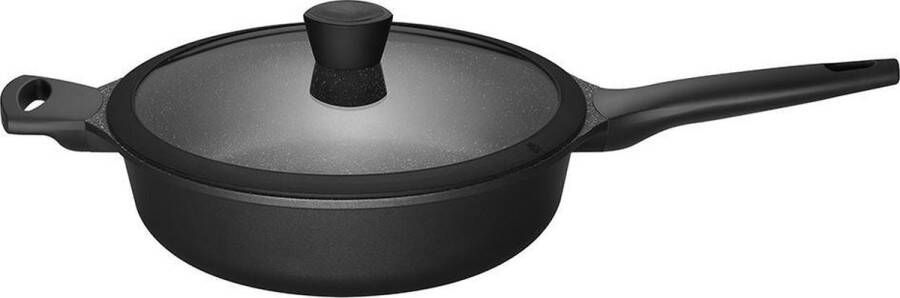 Sola Fair Cooking Hapjespan Ø 28 cm Aluminium Pan met Anti-aanbaklaag Geschikt voor Inductie Elektrisch Gas en Keramisch Zwart Wit