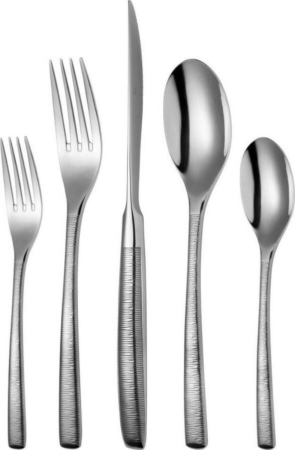 Sola Bestek Set Hermitage 24 Delig Bestekset 6 Persoons Modern Vaatwasserbestendig Zilverwit Premium Edelstaal 18 10 RVS Zilver