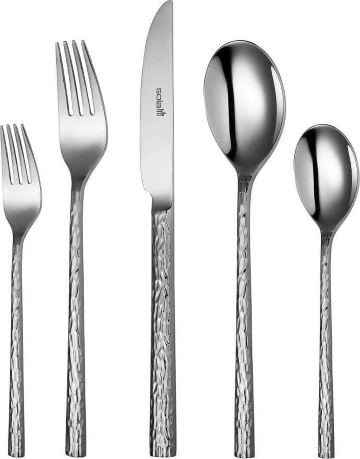 Sola Bestek Set Lausanne 50 Delig Bestekset 6 Persoons Modern Vaatwasserbestendig Zilverwit Premium Edelstaal 18 10 RVS Zilver