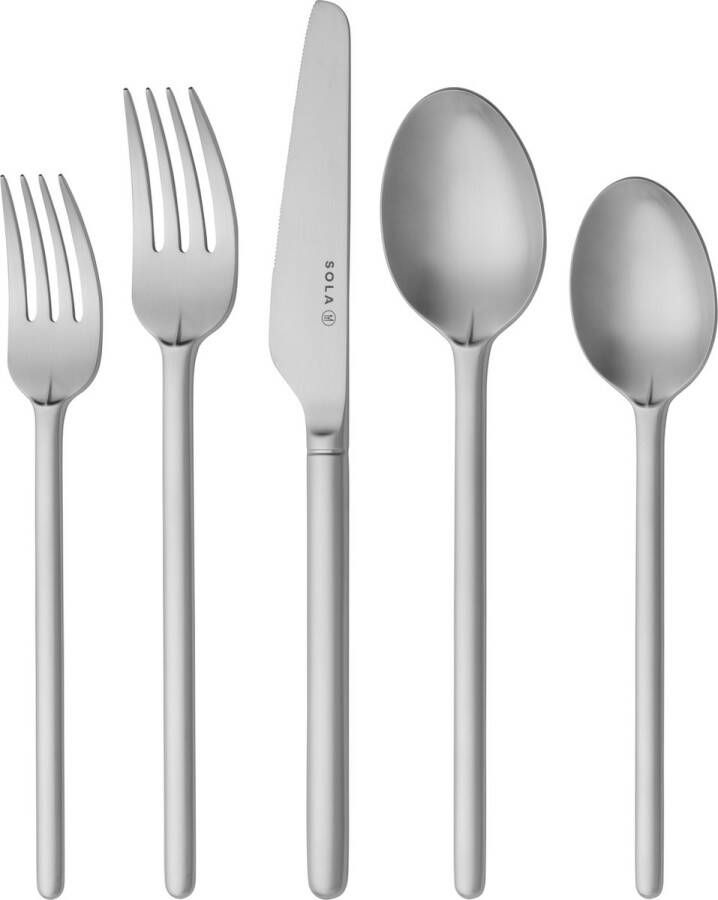 Sola Bestek Set New Dutch 50 Delig Bestekset 6 Persoons Signature Vaatwasserbestendig Zilverwit Premium Edelstaal 18 10 RVS Zilver