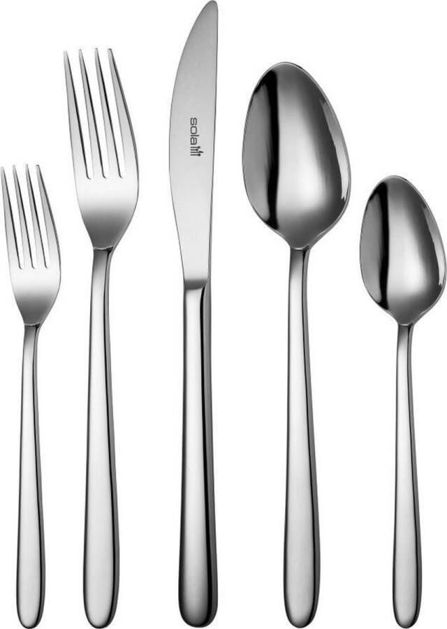 Sola Privilege Bestekset 6 Persoons 50 Delig RVS Bestek Set Zilverwit Edelstaal 18 10 Vaatwasserbestendig Zilver