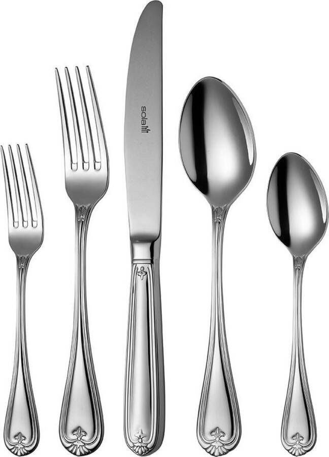 Sola Bestek Set Symphony 70 Delig Bestekset 8 Persoons Klassiek Vaatwasserbestendig Zilverwit Premium Edelstaal 18 10 RVS Zilver