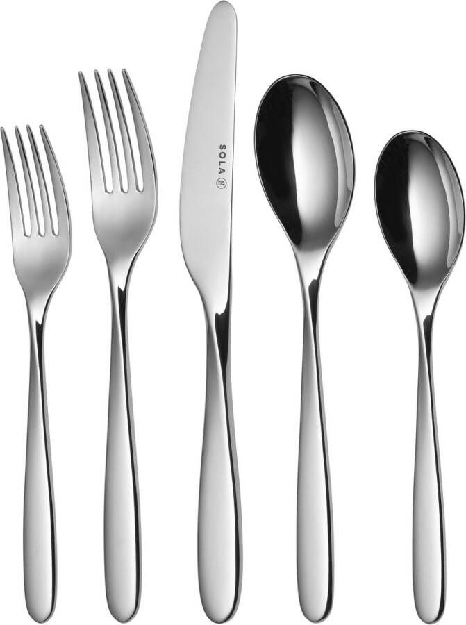 Sola Bestek Set Twist 100 Delig Bestekset 12 Persoons Signature collectie Vaatwasserbestendig Zilverwit Premium Edelstaal 18 10 RVS Zilver