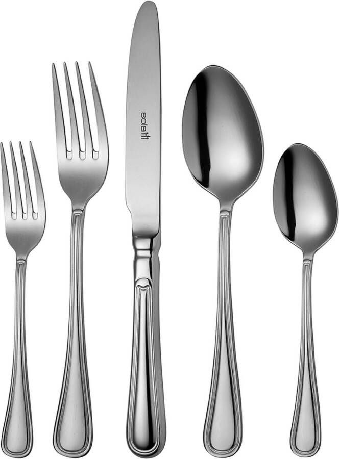 Sola Bestek Set Windsor 50 Delig Bestekset 6 Persoons Klassiek Vaatwasserbestendig Zilverwit Premium Edelstaal 18 10 RVS Zilver