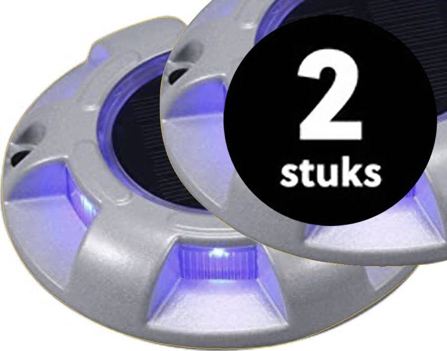 Solar grondspots voor buiten Grondspot IP67 Zonne-energie Over rijdbaar Waterdicht Blauw licht Met 1 x gratis creditcardhouder
