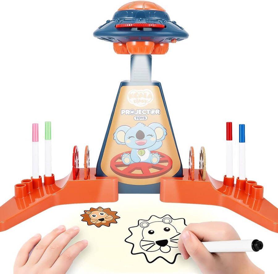 Solaris Tekenprojector Tekenmachine Tekenprojector kinderen Tekenmachine voor kinderen Blauw Rood Werkt op AAA batterijen