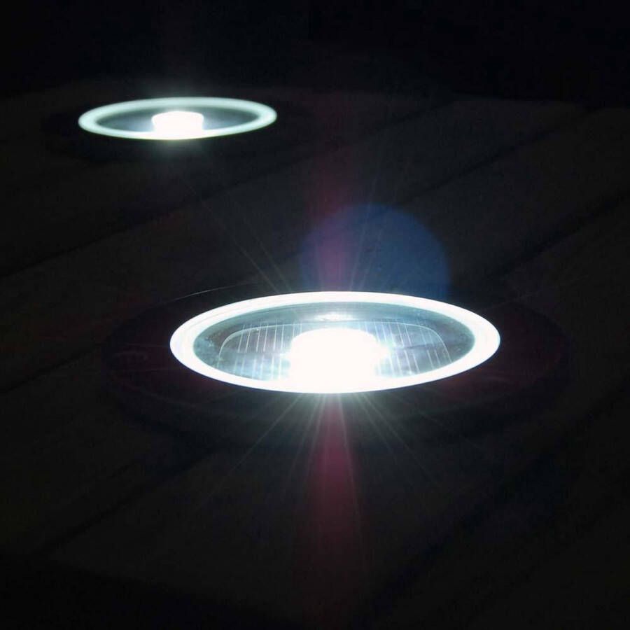 Solarwandlamp.nl Solar grondspot LED rond RVS – Tuinverlichting op zonne-energie