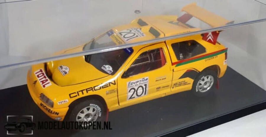 Solido Citroen 1992 (Geel) (22cm) + Showcase 1:18 Racing Collection Modelauto Schaalmodel Model auto Miniatuurautos Miniatuur auto