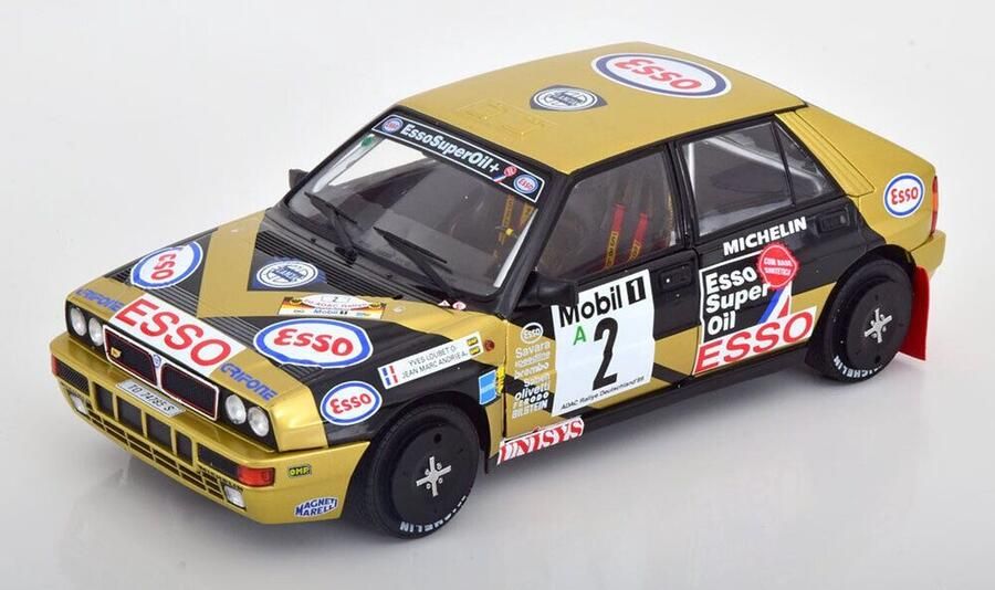 Solido Het 1:18 Diecast-model van de Lancia Delta HF Grifone SRL #2 van de Deutschland Rally van 1989. De rijders waren Y. Loubet en J.M. Andrie. De fabrikant van het schaalmodel is . Dit model is alleen online verkrijgbaar
