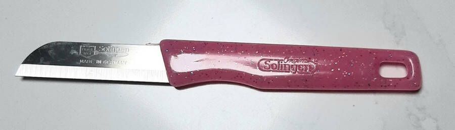Solingen aardappelschilmes roze glitter pink keukenprinses schilmes schilmesje scherp aardappelmes met gat