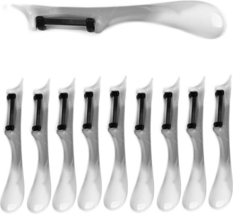 Solingen Dunschiller Star Dubbel Mes 19 cm Bi-Color Wit met Grijs 10 stuks