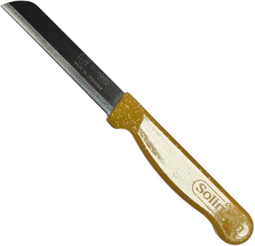 Solingen Kartelmes Tomatenmes met Kartel Robuust Handvat RVS 18.5 cm met Blade Cover Goud Glitter