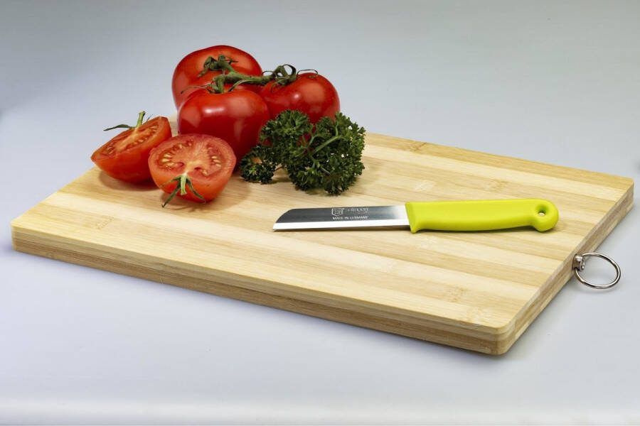 Solingen Kartelmes Tomatenmes met Kartel RVS 18 5 cm met Blade Cover Geel
