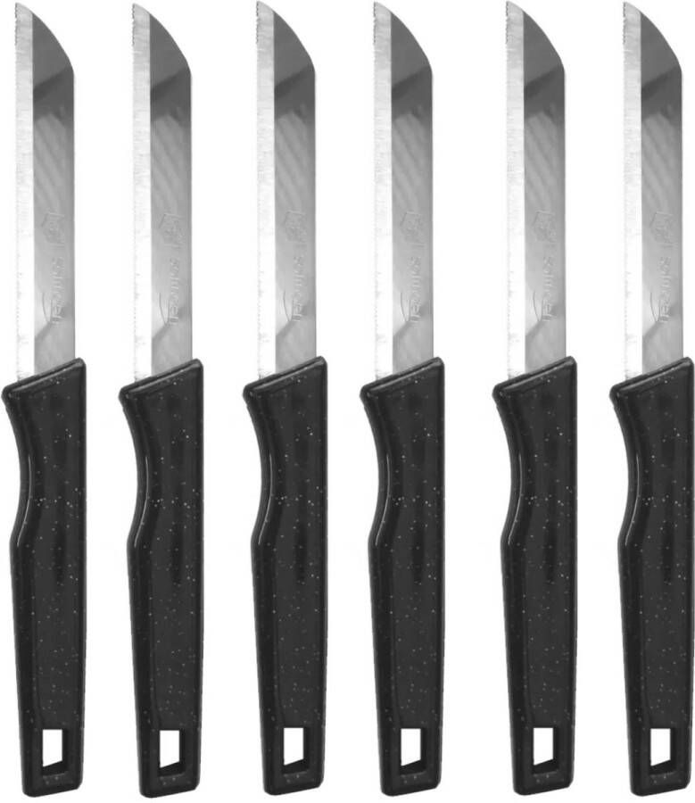 Solingen -schilmes-met kartel- vlijmscherpe Messen set 6-delig van roesvrij staal(Zwart) Made in Germany