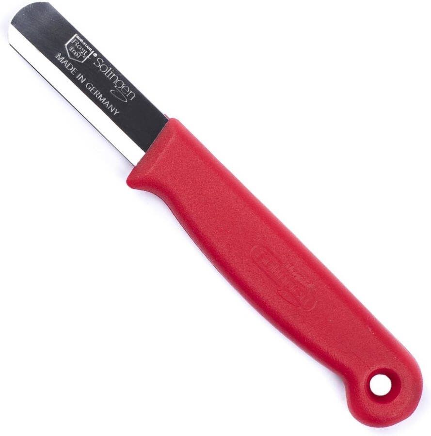 Solingen Safety Schilmesje RVS Glad met Ronde Top 15 cm Rood