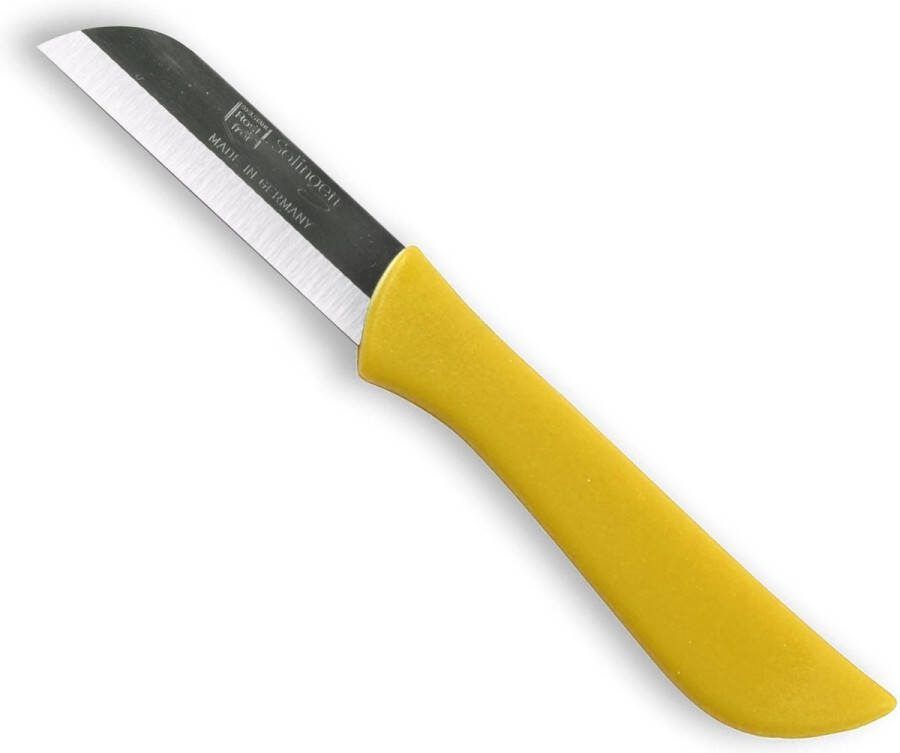 Solingen Schilmesje Aardappelmesje RVS Glad 16 cm met Dun Heft Geel