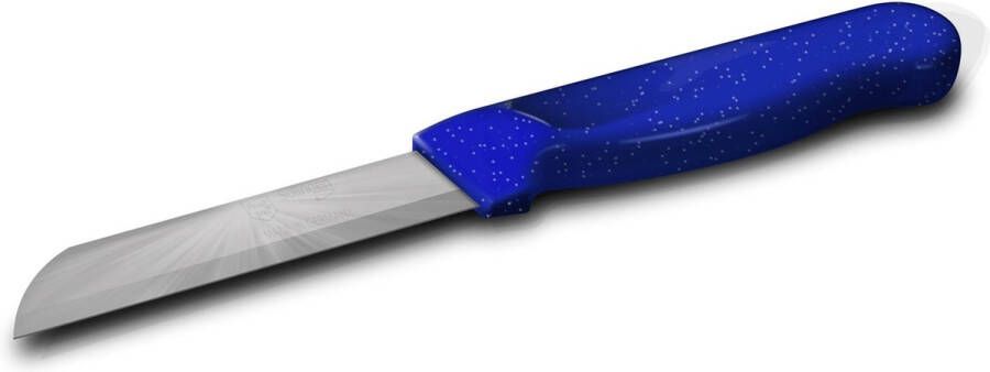 Solingen Schilmesje Robuust Handvat RVS Glad 18.5 cm met Blade Cover Blauw Glitter