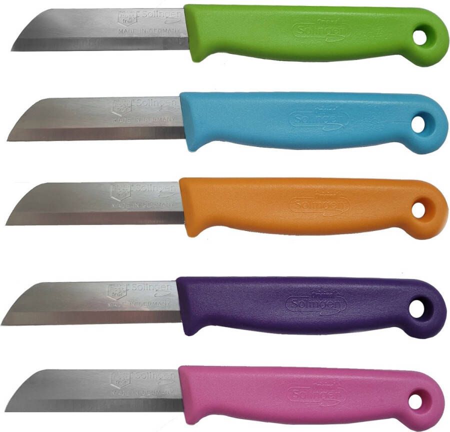 Solingen Schilmesje RVS Glad 16 cm met Blade Cover Mix Kleur 5 Stuks
