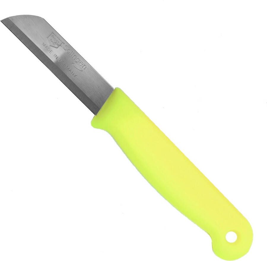 Solingen Schilmesje RVS Glad 16 cm met Blade Cover Neon Geel