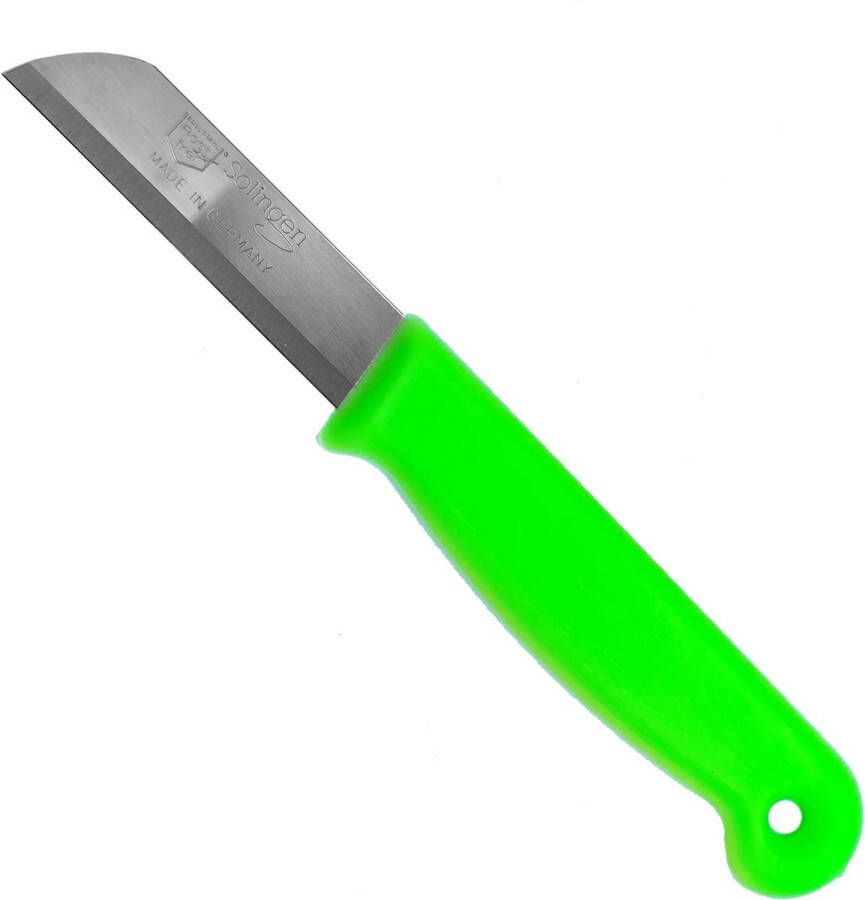 Solingen Schilmesje RVS Glad 16 cm met Blade Cover Neon Groen