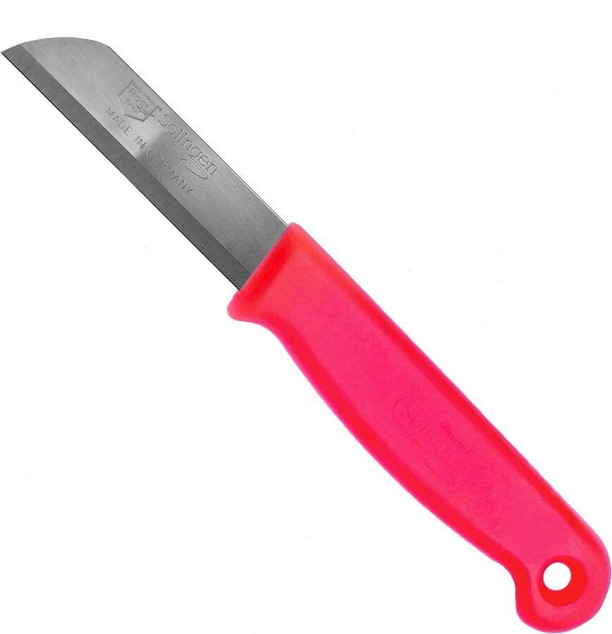 Solingen Schilmesje RVS Glad 16 cm met Blade Cover Neon Rood
