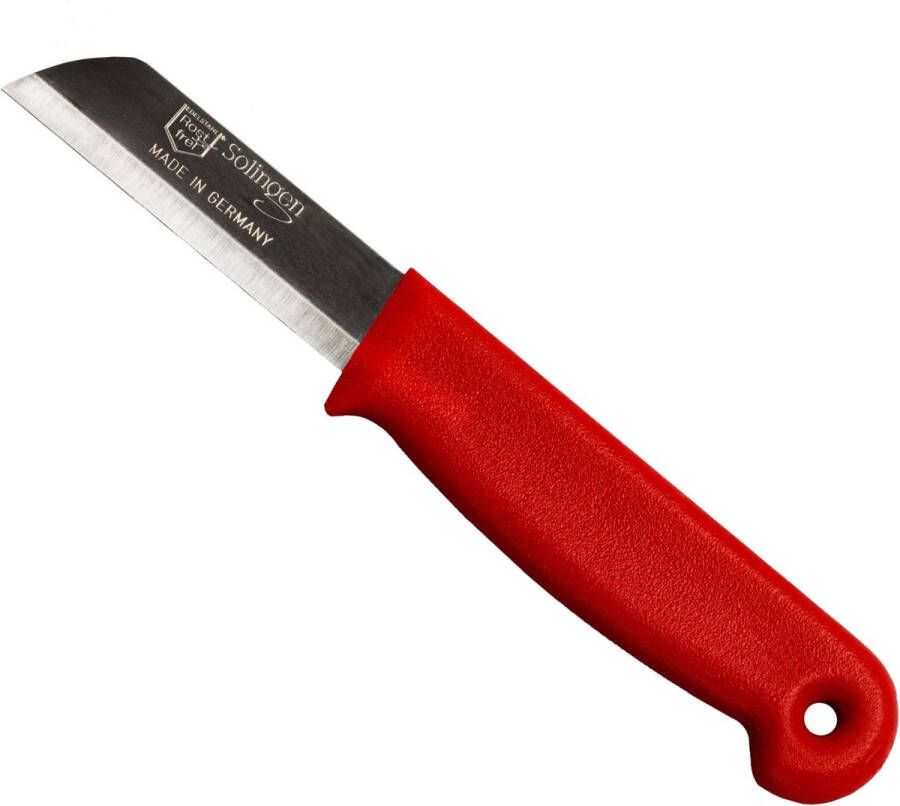 Solingen Schilmesje RVS Glad 16 cm met Blade Cover Rood