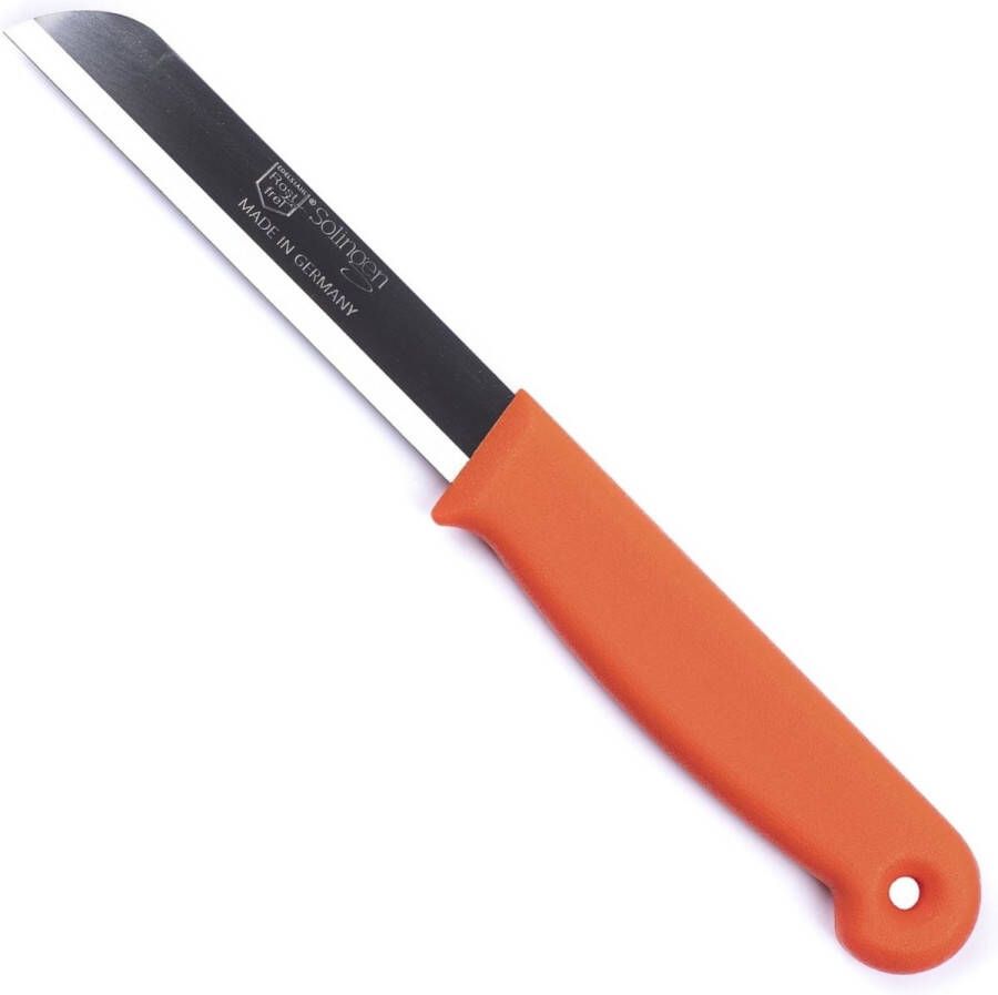 Solingen Schilmesje RVS Glad 18 5 cm met Blade Cover Oranje