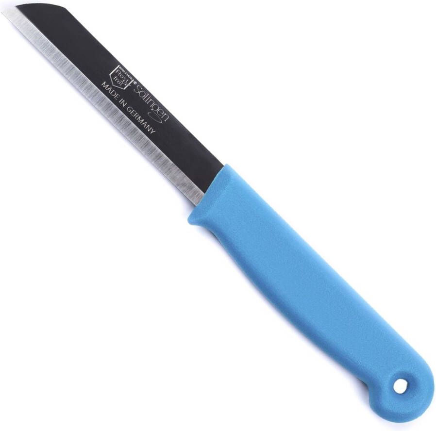 Solingen Schilmesje RVS Glad 18 5 cm met Blade Cover Turquoise