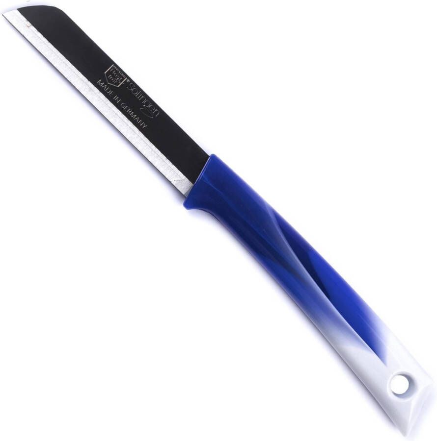 Solingen Schilmesje RVS Glad 19 cm met Blade Cover Bi-Color Blauw met Wit